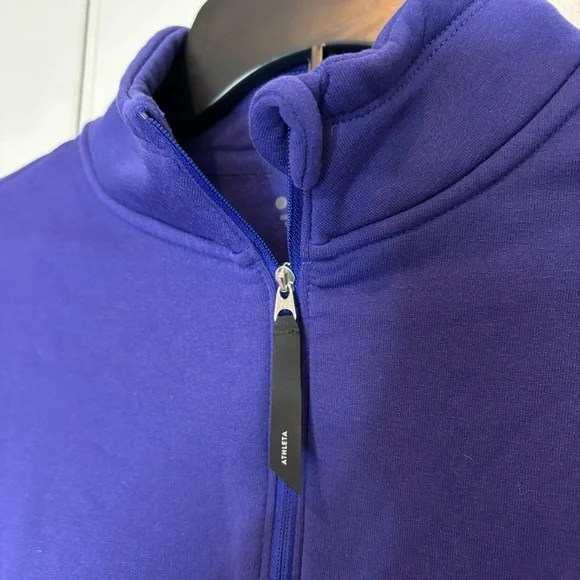 Athleta Altitude Polartec Half Zip Pullover Sweatshirt Noble Blue Purple S - Picture 4 of 13